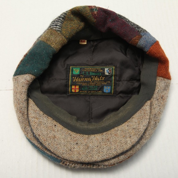 L.L.Bean Hat Cap Fitted Mens Medium Multi Tweed Patchwork Hanna Hats Ireland - Picture 7 of 10